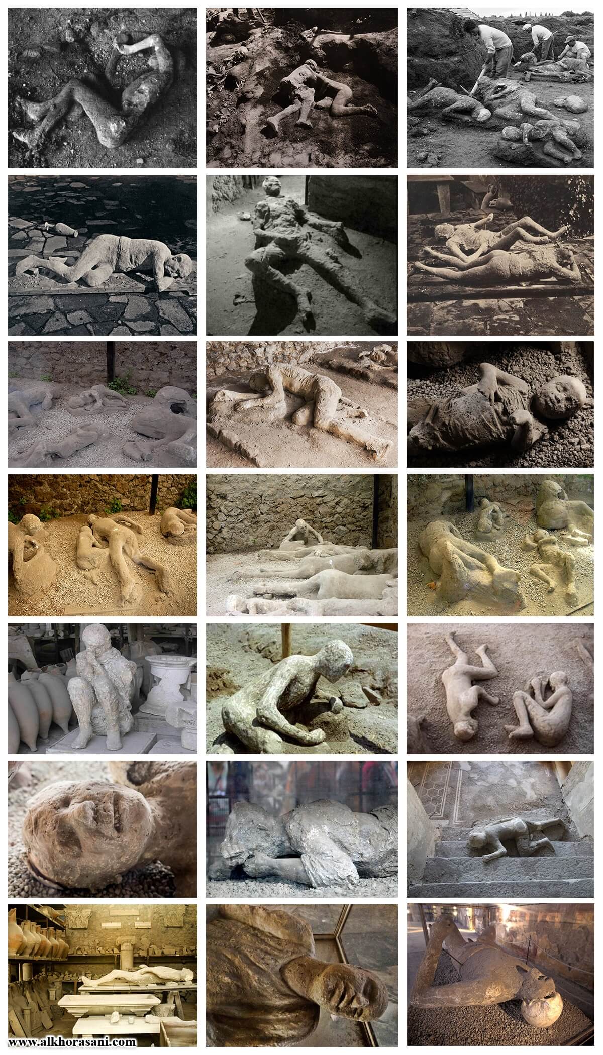 Remained bodies of people of Pompeii